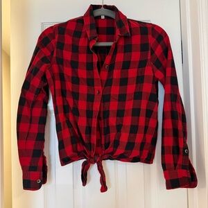 Madewell Buffalo Plaid Flannel Tie shirt